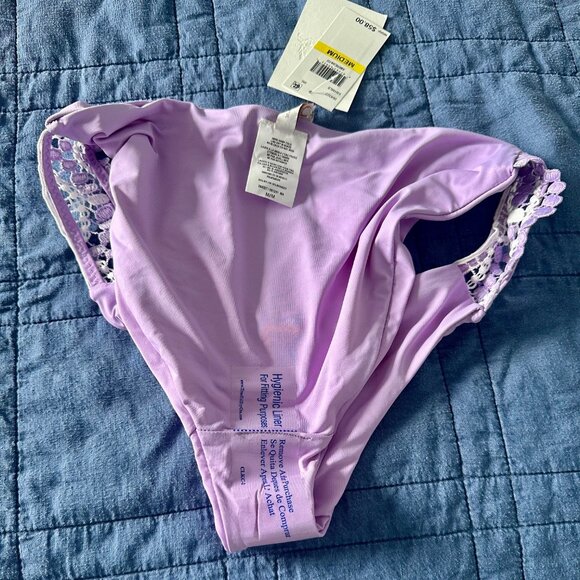 NWT! BECCA Women's Tab Side Bikini Bottom in Lilac - Picture 3 of 3
